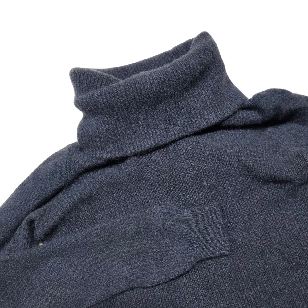 Theory Turtleneck Sweater Women S Navy Blue 100%‎ Cashmere Long Sleeve Side Slit